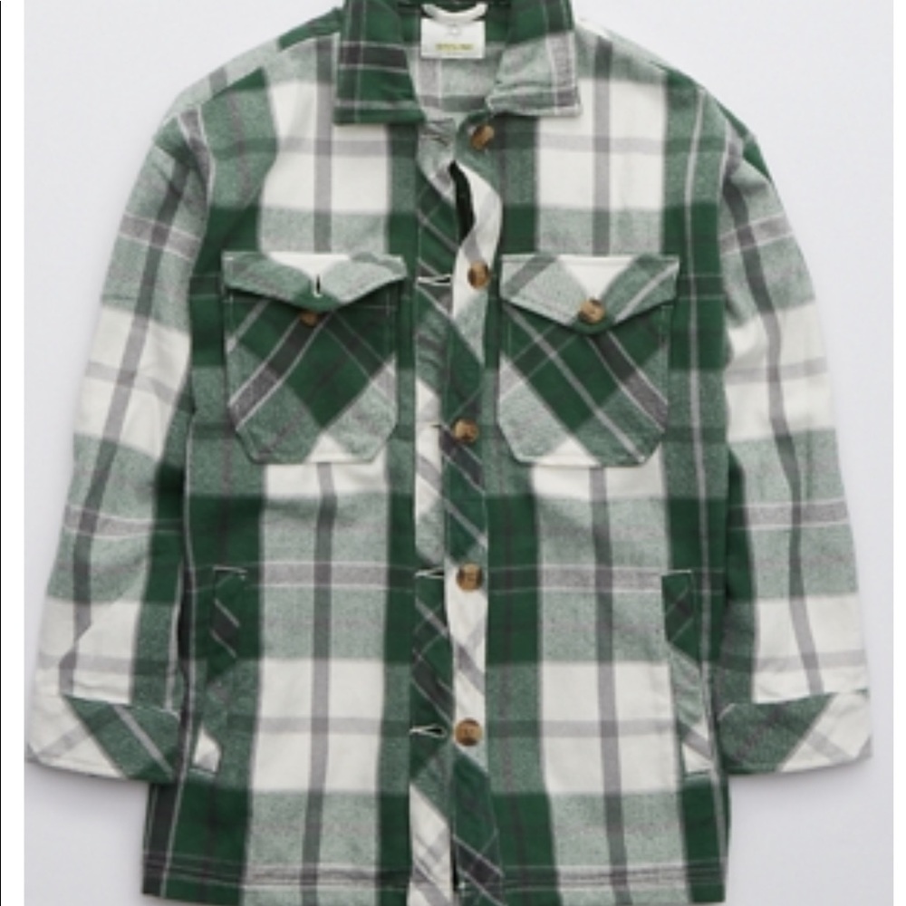 COPY - Aerie Offline Flannel Button Down Jacket